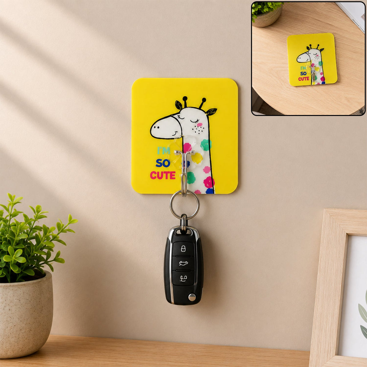 Mix Cartoon Self Adhesive Wall Hook For Keys Towels Home Organization (1 Pc)
