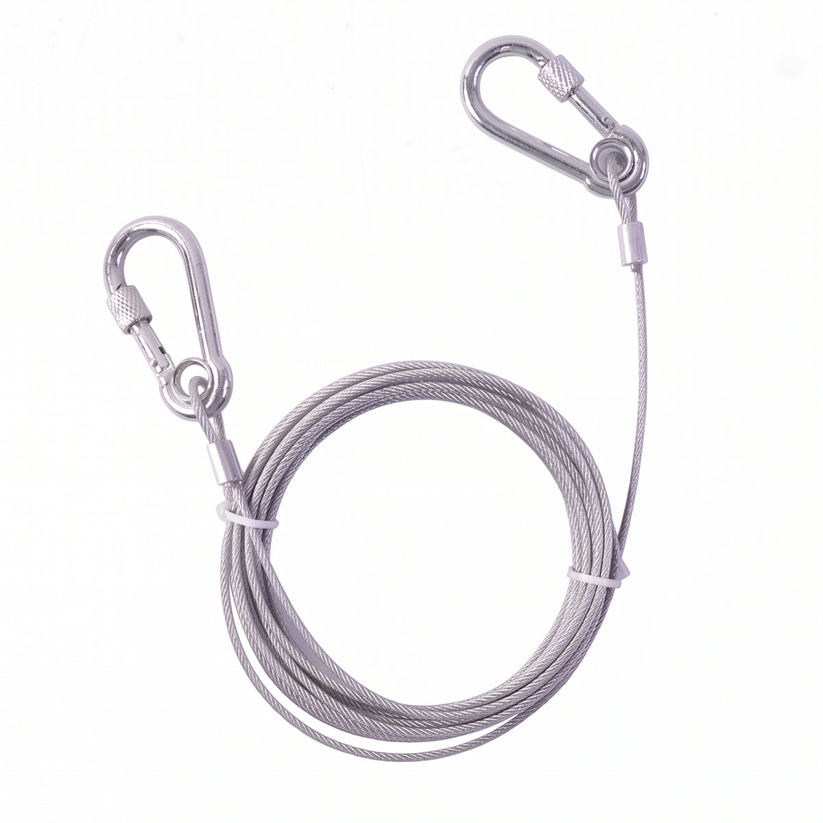 Heavy Duty Steel Wire Rope 5 Meter Clothesline With Carabiner Hooks