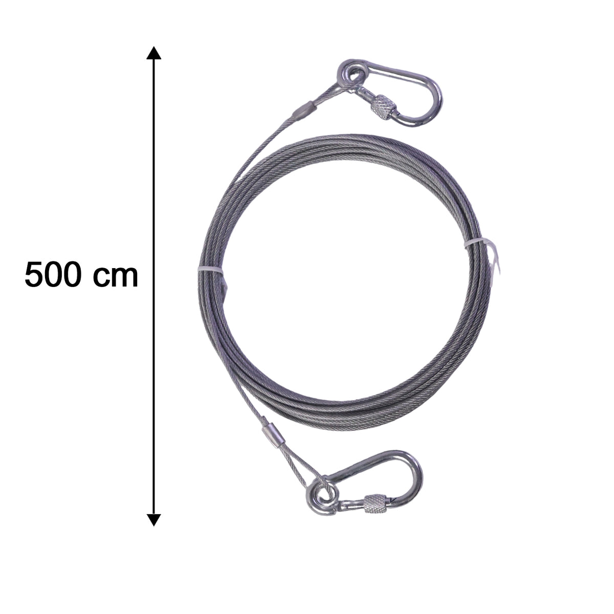 Heavy Duty Ss Wire Clothesline Rope With Locking Hooks For Home Laundry (10 M)